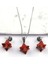 Red Jasper Doğal Taş Merkaba Kolye - Küpe 2'li Set 1