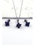 Lapis Lazuli Doğal Taş Merkaba Kolye - Küpe 2'li Set 1