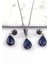 Lapis Lazuli Doğal Taş Kolye - Küpe 2'li Set 1