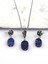 Lapis Lazuli Doğal Taş Kolye - Küpe 2'li Set 1