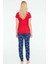 Kadın Kırmızı Yuvarlak Yaka Pijama Takımı 16903 2