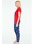 Kadın Kırmızı Yuvarlak Yaka Pijama Takımı 16903 3