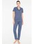 - Kadın Lacivert Battal Pijama Takımı 3886 2