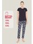 - Kadın Lacivert Battal Pijama Takımı 3885 1