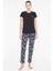 - Kadın Lacivert Battal Pijama Takımı 3885 2