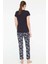 - Kadın Lacivert Battal Pijama Takımı 3885 4
