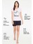 - Kadın Pembe V-Yaka Şort Takımı 3878 4