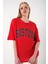 Kadın Boston Baskılı Oversize T-Shirt 1