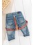 Denim Kumaş Askılı Erkek Bebek Kot Pantolon 4