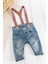 Denim Kumaş Askılı Erkek Bebek Kot Pantolon 1