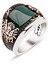 ​gümüş Özel Kesim Yeşil Akik Kenarları Siyah Zirkon ve Motifleri Işlemeli Osmanlı Devlet Armalı Erkek Yüzük 1