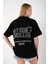 Kadın Ters Düz Nothing Baskılı Oversize T-Shirt 1