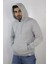 22-6299 Erkek Gri Kanguru Cepli Sweatshirt 1