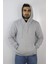 22-6299 Erkek Gri Kanguru Cepli Sweatshirt 2