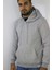 22-6299 Erkek Gri Kanguru Cepli Sweatshirt 4