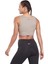 H56396 S Ruched Cropped Tank V Yaka Normal Kalıp Düz Gri Kadın Atlet 3