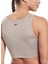 H56396 S Ruched Cropped Tank V Yaka Normal Kalıp Düz Gri Kadın Atlet 5