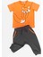 Turuncu Tilki Erkek Çocuk T-shirt Kapri Şort Takım 3