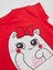 Ponçik Kedi Kız Çocuk T-shirt Kapri Şort Takım 5