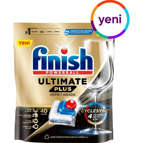 Finish Ultimate Plus 40 Kapsül Bulaşık Makinesi Deterjanı Tableti (1 x 40 Kapsül)