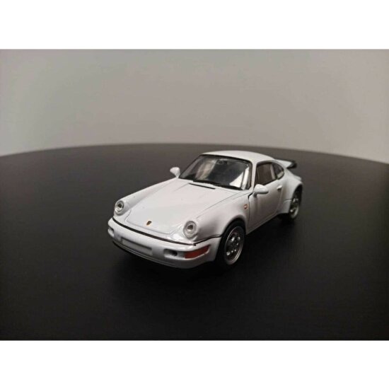 Welly 1:36 Porsche 911 Turbo Diecast Çek Bırak Model Araba (Beyaz)