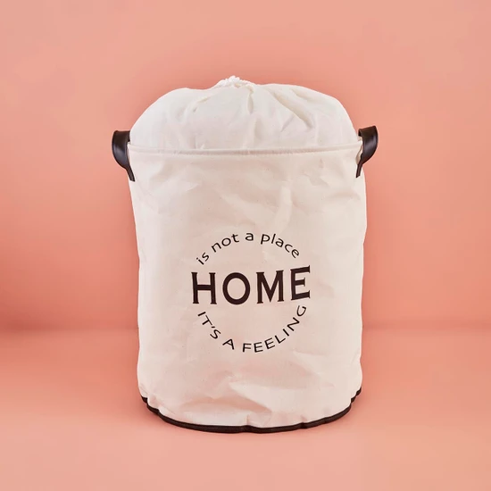 Bella Maison Home Su Geçirmez Tabanlı Çamaşır Sepeti Beyaz (36x40 cm)