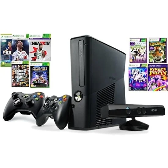 Xbox Game Studios Xbox 360 Slim Kasa 500 GB 75 Oyunlu 2 Kollu Teşhir Japon Oyuncak Sarayı