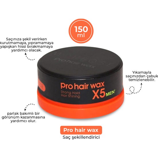 Morfose Men Pro Hair Wax Strong Hold (Turuncu) 150 gr Fiyatı