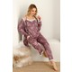 Nisanca Sabahlıklı Dantel Detaylı Pegasus Kadın Pijama Takımı-Çeyizlik Takım- Geniş Beden Aralığı