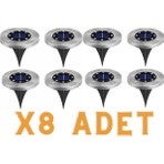 Hubstein 8 Adet 8 Led’li Gömme Solar Güneş Enerjili Zemin Yol Bahçe Aydınlatma Spot Lambası Su Geçirmez 8li-8ledgömme-Aydınlatma