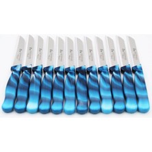 Solingen Mermer Desenli Meyve ve Sebze Bıçağı 12'li Turkuaz 12 Li Mermer Desenli