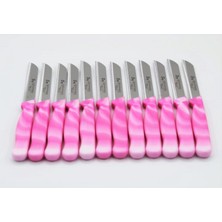 Solingen Mermer Desenli Meyve ve Sebze Bıçağı 12'li Pembe 12 Li, Mermer Desenli