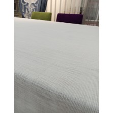 Stay Home Keten Dokulu Masa Örtüsü Beyaz 6 Peçete Tk