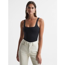 Pubblica Kadın Siyah Kalın Askılı Reiss Model Bodysuit