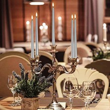 Kuzey 10 Adet Silver Candlestıck Gümüş Şamdan Mumu Gümüş Mum Parlak Gümüş Şamdan Mumu Gümüş Kalın Uzun Mum