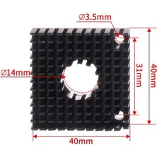 Mk8 Extruder Alüminyum Soğutucu Blok - 40X40X11MM