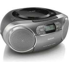 Philips Audio Taşınabilir CD Radyo AZB600/12 (Dinamik Bas Kuvvetlendirme, Dab+, Cd/kaset Çalar, 3,5 mm Giriş) Koyu Gümüş