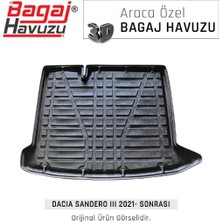 Born Garage Dacia Sandero 3 Bagaj Havuzu 2021-2023 Aracaz Özel Üretim ve Tam Uyumlu Kokusuz Kaucuk