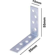 Alet Çantam Mobilya Dolap Köşe L Gönye 15X55X55 Bağlantı - 10 Adet