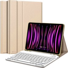 Novstrap Apple iPad Pro 11 2022 2021 2020 2 3 4 Nesil Uyumlu Bluetooth Klavyeli Kılıf Kalem Bölmeli