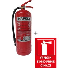 Kkdavm 6kg Mapeks Kuru Kimyevi Tozlu Yangın Tüpü ve Yangın Tüpü Levhası 2li Set