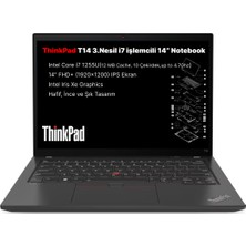 Lenovo Thinkpad T14 Gen 3 Intel Core I7 1255U 16GB 256GB SSD 14" Fhd+ Freedos Dizüstü Bilgisayar 21AJ000QTR03