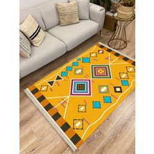 Kilim Home Cotton Serisi Iskandinav Geometrik Desenli Dekoratif Dokuma Taban Kilim