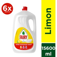Fairy Sıvı Bulaşık Deterjanı Limon 15600 ml (6X2600 Ml)