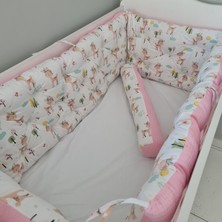 Babynest Dünyası 60X120 Pike Kumaş Beşik 4 Kenar Koruma Takımı Yılan Yastık Hediyeli Kenar Koruma