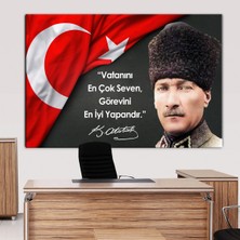 Morfil Sanat Atölyesi Atatürk Mustafa Kemal Makam Panosu Kanvas Tablo Resmi Kurumlar Okullar (8farklı Ölçü)