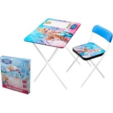 Beren Oyuncak Karlar Ülkesi Katlanabilir Çocuk Ders Çalışma Masası ve Sandalye