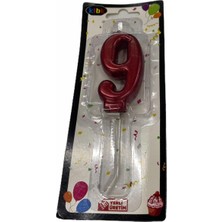 Kidspartim 9 Yaş Yeni Kırmızı Rakam Mum