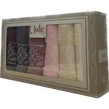 Julie Vip Cotton 30 x 50 cm 6'lı Havlu Kutulu Regina