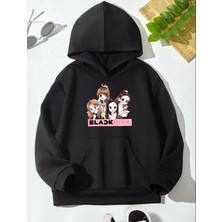 Siyah Blackpink Hayvanlı Hoodie